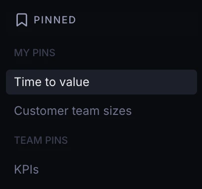 Pin explorations to sidebar